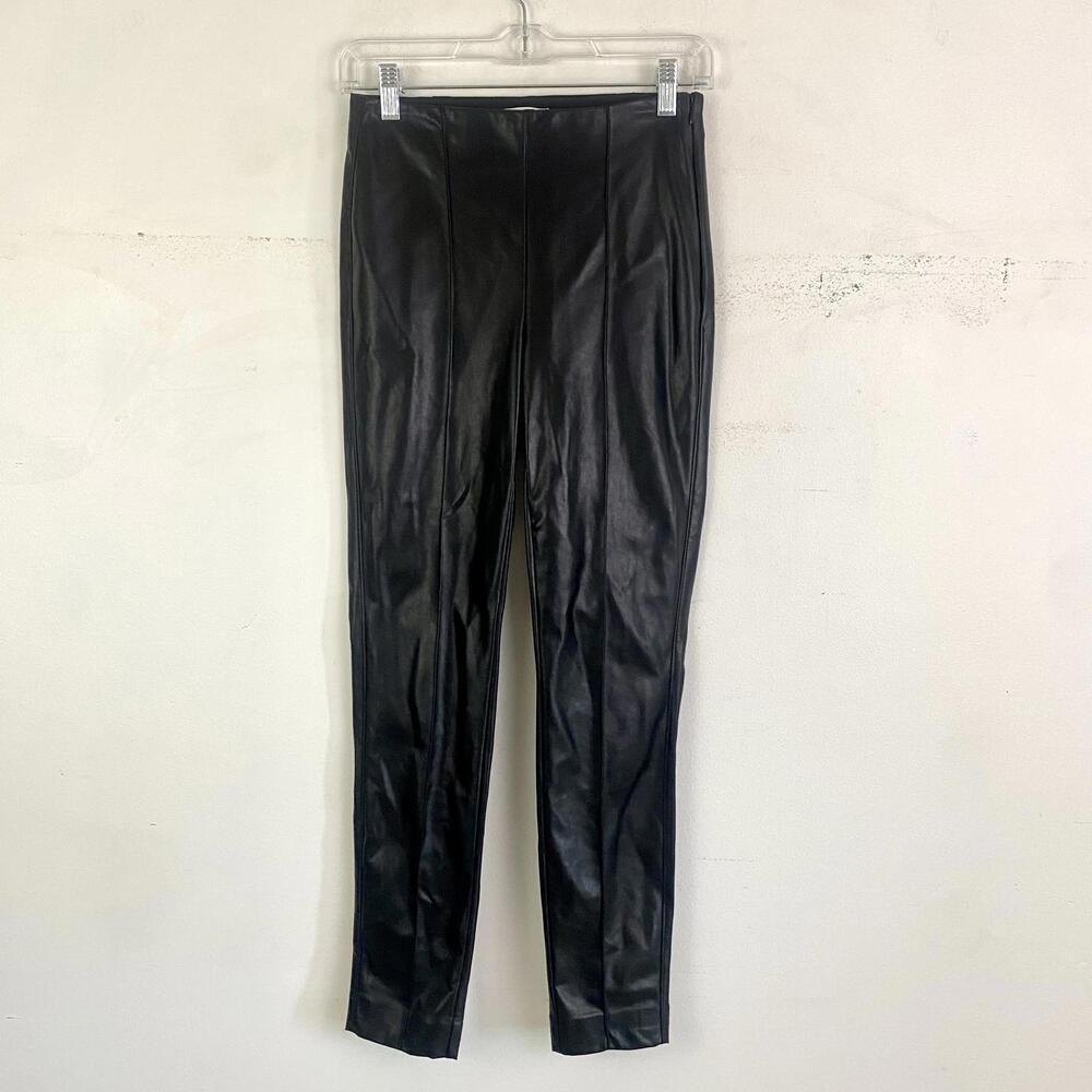 BABATON aritzia  black high rise faux leather pants